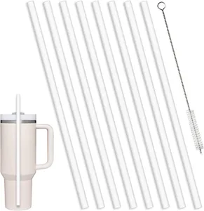 Clear replacement straws set with cleaning brush and tumbler for 40oz travel cups