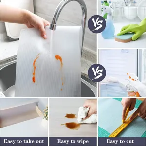 Waterdichte transparante lade mat en plank voering, eenvoudig te snijden en schoon te maken.