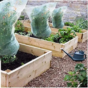 Sacchetto di rete per protezione insetti per piante, copertura in maglia da giardino con cordino.