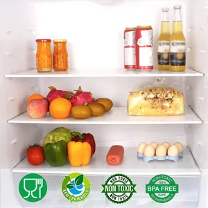 Koelkastmat waterdichte plankmat voor keukenkast, afwasbare plastic koelkast kussenvoering.