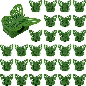 Green Plant Climbing Wall Fixture Butterfly Shape Vine Fixing Clip Leaf Plant Support Holder For Home Garden