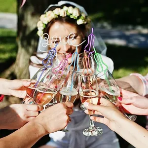 Bachelorette party novelty drinking straws bride funny shaped colorful party supplies