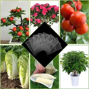 Sacchetti di protezione per piante da giardino con coulisse per alberi da frutto e verdure.