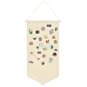 Nordic style canvas badge banner wall hanging display board for enamel pins brooch storage large