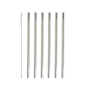 Set di cannucce in acciaio inossidabile con spazzolino per pulire cannucce metalliche