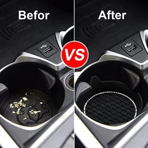 Car rhinestone cup holder coaster, anti-slip rhinestone auto insert mat for car interior.