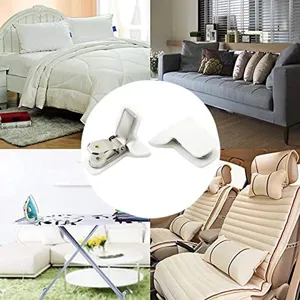 Clips multifunzione per lenzuola, fissatori antiscivolo bianchi in plastica per divano e letto.