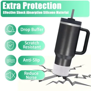 Siliconen bekerhoes detailweergave, antislip beschermhoes speciaal ontworpen voor bekers.