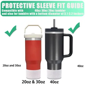 Siliconen beker hoes beschermende sleeve pasvorm gids 20oz 30oz 40oz antislip