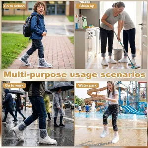 Cubrezapatos de lluvia impermeables desechables para adultos y niños, protectores antideslizantes.