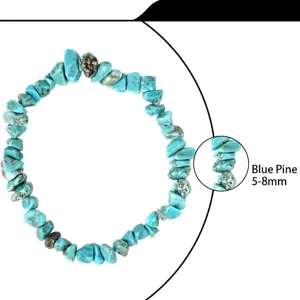 Vista detallada de la pulsera de piedra natural con cuentas de piedra azul de 5-8mm