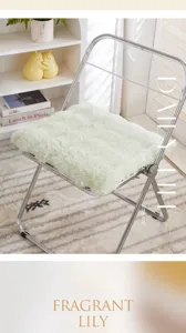 Thick plush chair cushion soft fluffy seat pad for winter office home cozy comfort decor