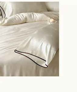 Silky Tencel 4-piece bedding set luxury jacquard duvet cover smooth sheets for bedroom