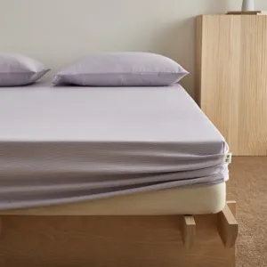 Baumwoll-Leinen Spannbettlaken Matratzenschoner Einfarbig Atmungsaktives Bettlaken Einfaches Zuhause Schlafzimmer Bettwäsche Bezug