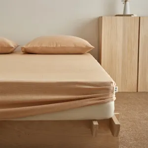 Baumwolle Leinen Spannbettlaken atmungsaktive Matratzenauflage weiches Bettwäsche Set.