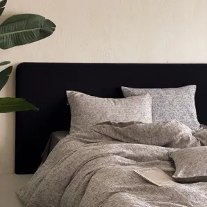 Katoenen garengeverfd beddengoed set, wabi-sabi stijl bloemen jacquard dekbed.