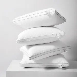 Style Hôtel Couleur Unie Blanc Polyester Rempli Oreiller de Lit Doux Support Oreiller de Sommeil Pour Maison Chambre