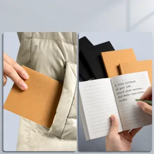 Portable A6 mini kraft notebook pocket notebook daily journal memo pad for office school