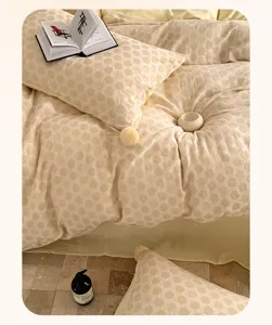 Set de ropa de cama de algodón jacquard con hermoso diseño de lunares para una decoracion ideal.