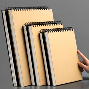 Cuaderno de dibujo en espiral con papel grueso y encuadernación metálica para estudiantes.