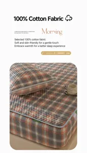 Retro ruit katoenen hoeslaken zacht comfortabel matrasbeschermer slaapkamer beddengoed