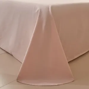 Juego de sábanas de algodón rosa liso, tejido cepillado suave con elegante caída lisa.