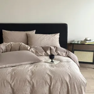 Luxurious pure cotton thick jacquard 4-piece bedding set retro duvet cover detail showcase