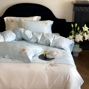 Luxurious French jacquard pima cotton duvet cover set elegant bedroom bedding home