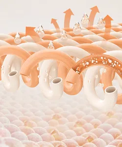 Vue macro de la micro-structure du tissu de couette d'été respirant avec design séchage.