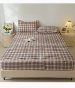 Retroruit katoenen hoeslaken set voor eenpersoons en tweepersoons bedden, zacht en fijn.