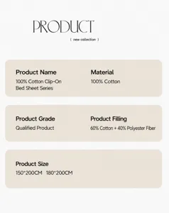 Gedetailleerde specificaties en materiaaldetails van het 100% katoenen hoeslaken.