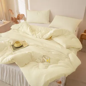 Sojabonenvezel dekbed zacht warm gezellig slaapkamer decoratie ademende deken enkel eenpersoons