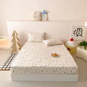 Lenzuolo con angoli in doppia garza di cotone, coprimaterasso morbido e traspirante per letto.