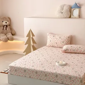 Lenzuolo con angoli in doppia garza di cotone con motivo a pois di koala per camera da letto.