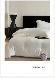 Luxury jacquard tencel cotton duvet cover set with soft fabric for cozy bedroom sleep.
