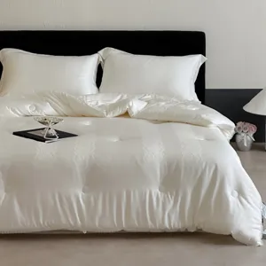 Luxurious Tencel Cotton Jacquard Soybean Comforter Soft Breathable Bedding Quilt Core
