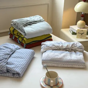 Verdikte puur katoenen hoeslaken set voor de winter warm gezellig zacht voor slaapkamer