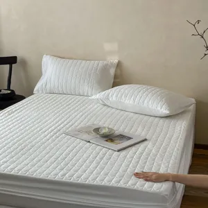 Sábana Bajera Acolchada de Puro Algodón Protector de Colchón A Prueba de Polvo Suave Transpirable Sábana Para Dormitorio Serie Jenny
