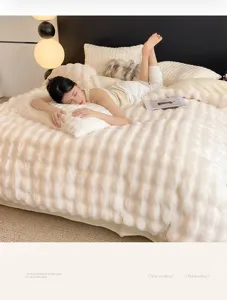 Cozy thick milk fleece bedding set winter warm duvet cover 4-piece soft fluffy bedroom decor