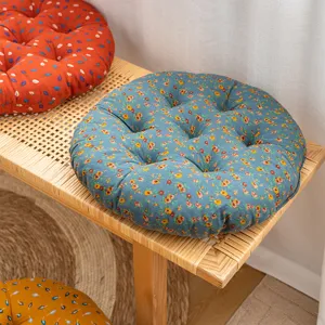 Boho στρογγυλο μαξιλαρι βαμβακερο λινo εθνικο παχυ ανετο για παγκο φθινοπωρο χειμωνα