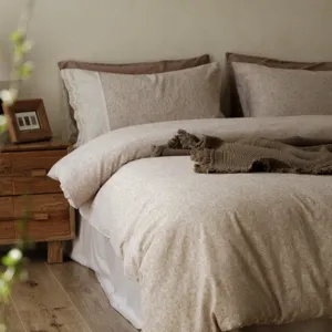French vintage pure cotton washed jacquard bedding set soft pastoral style duvet cover