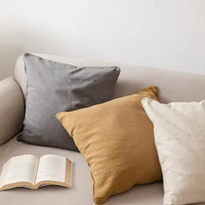 Effen Kleur Katoen Linnen Sierkussenhoes Japans Minimalistische Vierkante Kussenhoes Voor Woonkamer Huis Hotel Decor