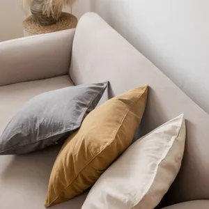 Linnen effen bank kussenhoes, minimalistisch decoratief kussen voor de woonkamer thuis.