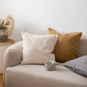 Katoen linnen effen kleur kussenhoes voor woonkamer bank minimalistisch decoratie