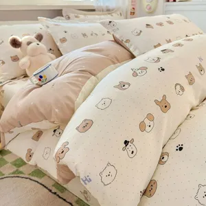 Class A Xinjiang Pure Cotton Duvet Cover Cute Cartoon Animal Print Soft Breathable Bedding Cover For Home Bedroom