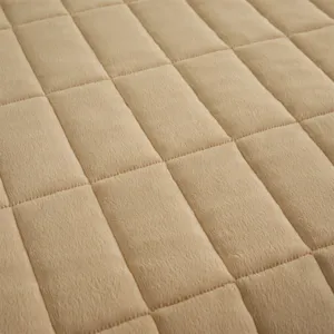 Thickened milk velvet quilted bed cover and plush warm mattress sheet main view texture.