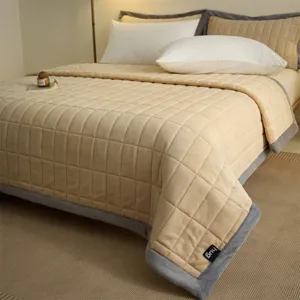 Class A milk velvet quilted bed cover thickened warm winter bed sheet cozy home bedding set