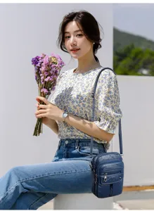 Bolso cruzado mini de cuero suave para mujer vista detallada, bolso de teléfono.