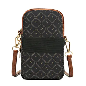 Women Crossbody Phone Bag Mini Vertical Shoulder Bag PU Leather Mobile Pouch Casual