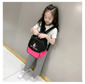 Kids schoolbag cute ballet dance backpack for girls toddler lightweight preschool bookbag black